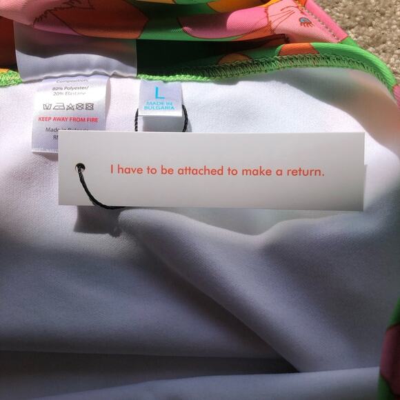 ModCloth x Marisol Muro NIP Green Petals Cats Sara High-Waisted Bikini Bottom LG - Picture 12 of 14